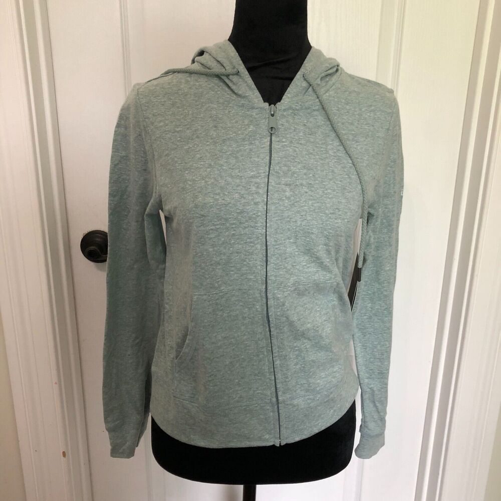 Ideology Womens Full‎ Zip Hoodie Crushed Mint Heathered XS 100141874MS NEW